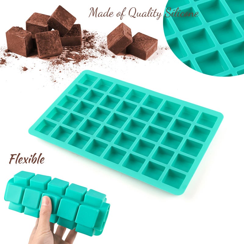Sakolla 2 Pack Caramel Candy Molds, 40 Cavities Square Cube Silicone Molds for Chocolate, Candy, Ice Cubes, Gummy, Ganache, Jelly, Truffles - Image 4
