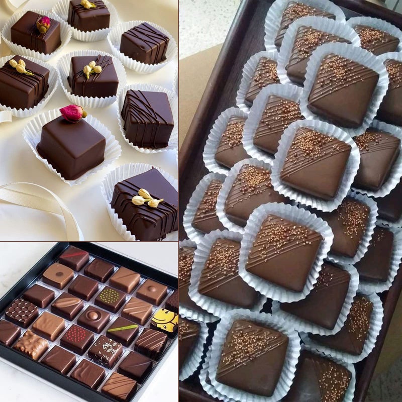 Sakolla 2 Pack Caramel Candy Molds, 40 Cavities Square Cube Silicone Molds for Chocolate, Candy, Ice Cubes, Gummy, Ganache, Jelly, Truffles - Image 5