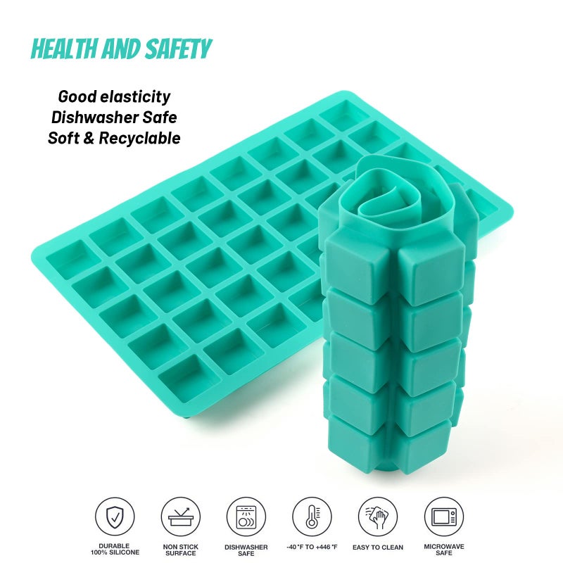 Sakolla 2 Pack Caramel Candy Molds, 40 Cavities Square Cube Silicone Molds for Chocolate, Candy, Ice Cubes, Gummy, Ganache, Jelly, Truffles - Image 3