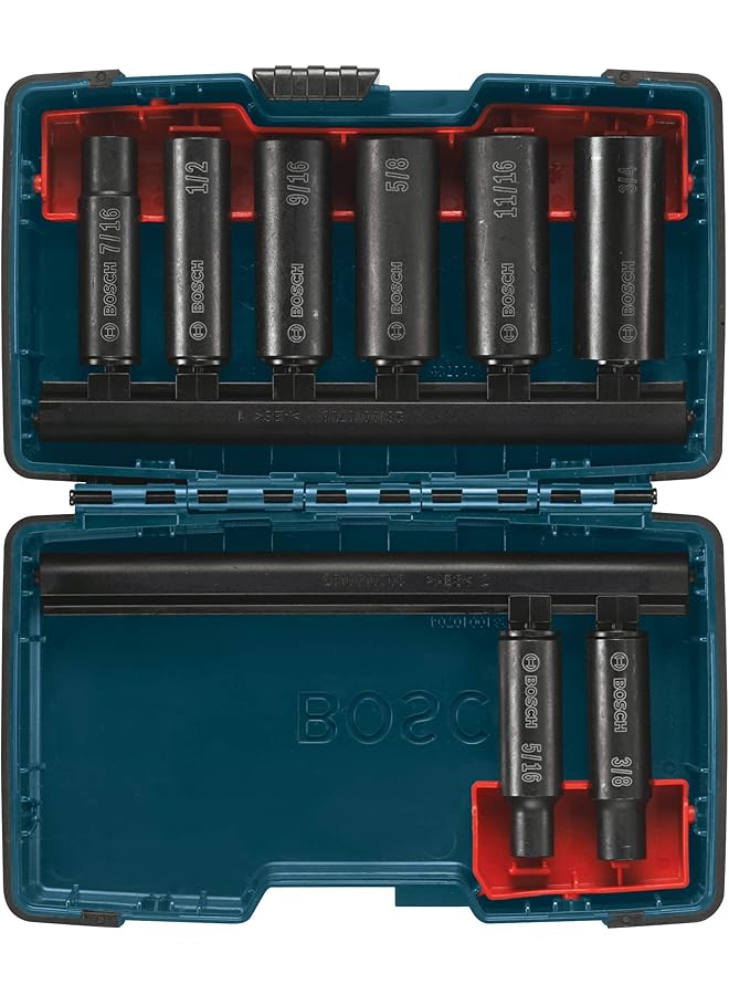 BOSCH 27285 3/8 In. Impact Tough Deep Well Socket Set, 8-Piece - Image 1