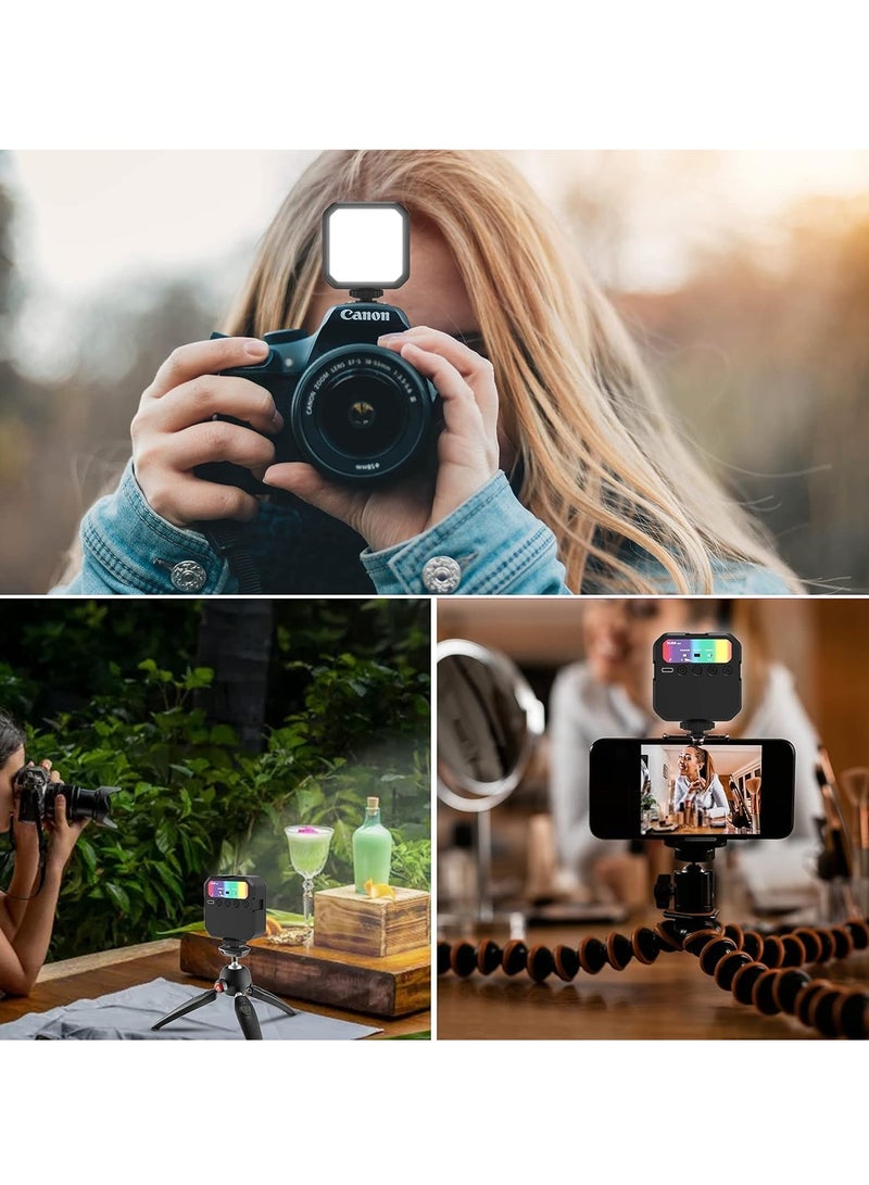 Loquat RGB LED Video Light,with Remote Control, 360°Full Color Camera Light with 3 Cold Shoe, 2000mAh Rechargeable Photography Light 3000k-7000K Dimmable Panel Lamp for YouTube/TikTok/Vlog/Photography - Image 3