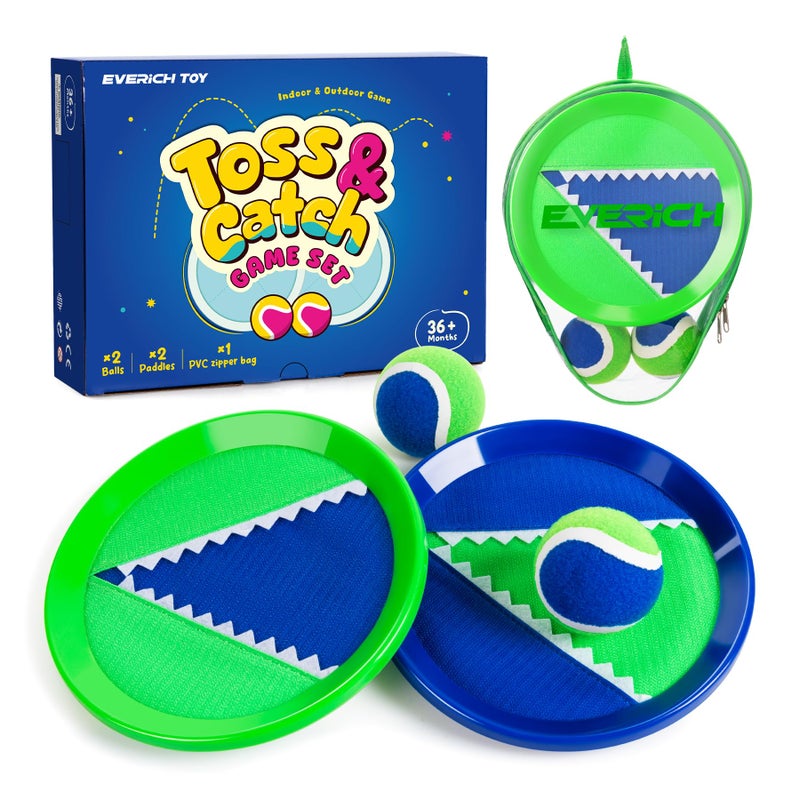 EVERICH TOY EVERICH Upgraded Toss and Catch Ball Game Set Indoor and Outdoor Games for Kids 312 Beach Sand Pool Water Toy Includes 2 Paddles 2 Sticky Balls Great Birthday Easter Gifts for Boys Girls - Image 3