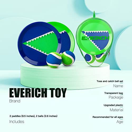 EVERICH TOY EVERICH Upgraded Toss and Catch Ball Game Set Indoor and Outdoor Games for Kids 312 Beach Sand Pool Water Toy Includes 2 Paddles 2 Sticky Balls Great Birthday Easter Gifts for Boys Girls - Image 5