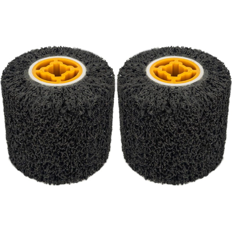 JONAS C 2 Pcs Burnishing Wheel 40 Grit Stripping Drum, 4.5" x 4" Abrasive Drawing Wheel Drum, Surface Conditioning Tool Drum for Metal, Wood, Plastic - Image 2