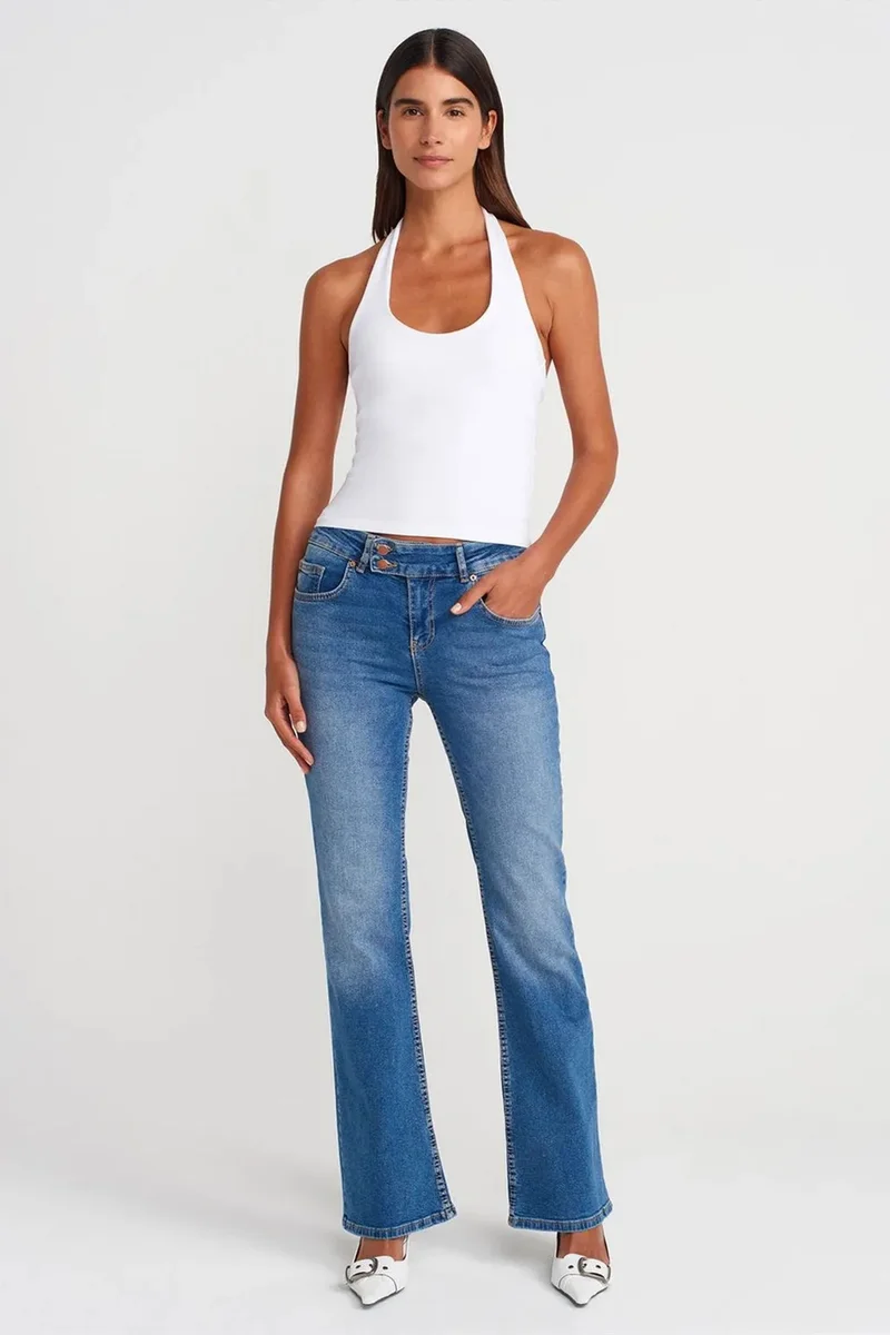 Dilvin White DILVIN Ribbed Halterneck Sleeveless Blouse for Women | Best Price UAE