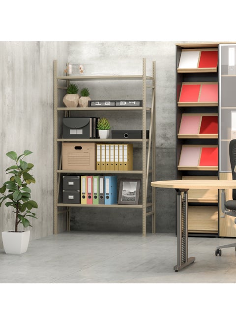 Steel Display Utility Rack BEIGE 202x110x38.5cm