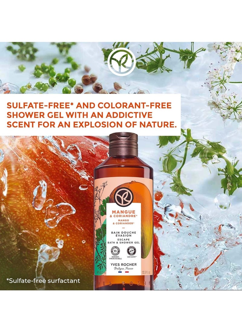 Yves Rocher Shower Gel Trio | Bath & Body Wash | Sulfate Free | Mango Scent | 3x400ml Bottle, 13.5 fl oz (Mango Trio Pack)  - Image 2