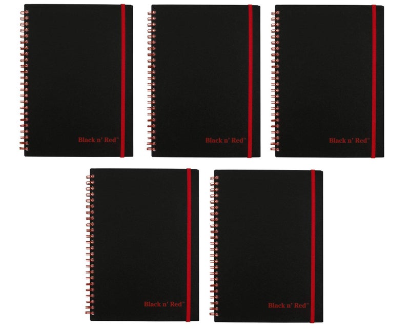 Black n' Red Black n Red Twin Wire Poly Cover Notebook 814 x 578 inches BlackRed 70 Ruled Sheets C67009 5