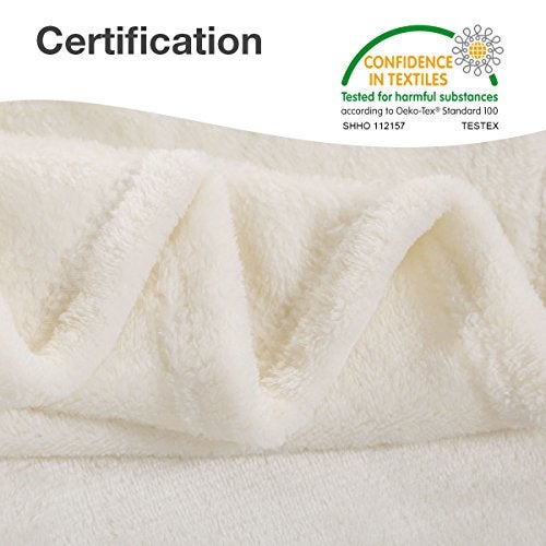 HYSEAS Flannel Fleece Throw Blanket Ivory - Super Soft Plush Microfiber Solid Blanket for Couch, Bed, Chair, Sofa - Fuzzy Cozy Lightweight - 50x60 Inch - Image 4
