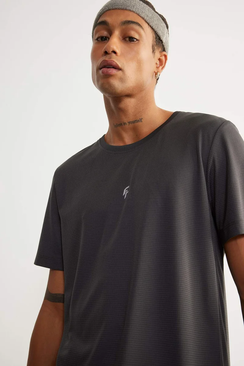 DeFacto DeFactoFit Slim Fit Crew Neck Printed Sports T-Shirt