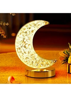Yoawllty Ramadan Decorations, Ramadan Lights, Ramadan Decorations LED Crystal Moon Shape Night Light, Touch Night Lamp for Bedroom, Living Room  - Image 1