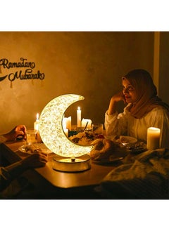 Yoawllty Ramadan Decorations, Ramadan Lights, Ramadan Decorations LED Crystal Moon Shape Night Light, Touch Night Lamp for Bedroom, Living Room  - Image 4