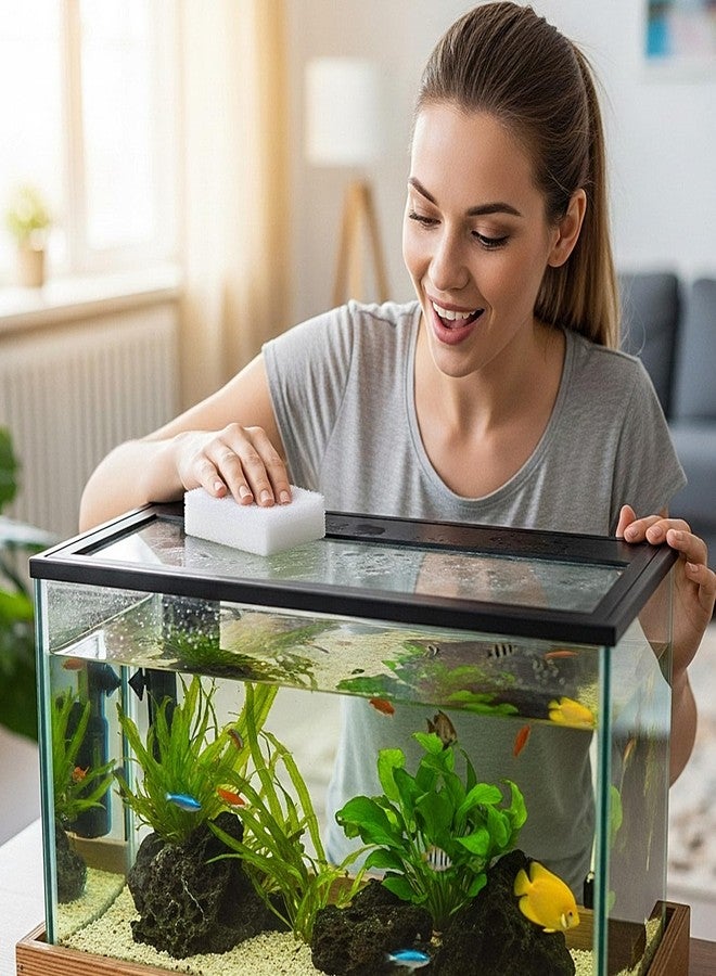 Vesici 24 Pcs Aquarium Algae Pad Double Side Algae Pad Aquarium Cleaner Sponge Non Scratch Fish Tank Scraper Cleaning Tools for Glass Acrylic Turtle Fish Tank Supplies - Image 4