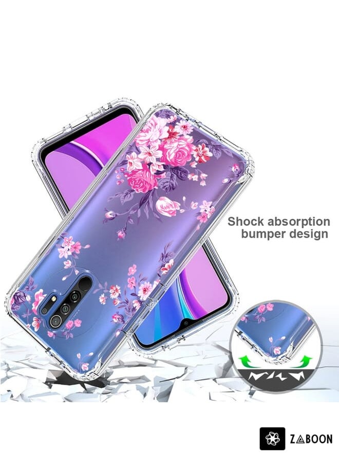 Zaboon - غطاء حماية لهاتف Xiaomi Redmi 9 مصنوع من مادة PC+TPU الشفافة المطلية - Image 1