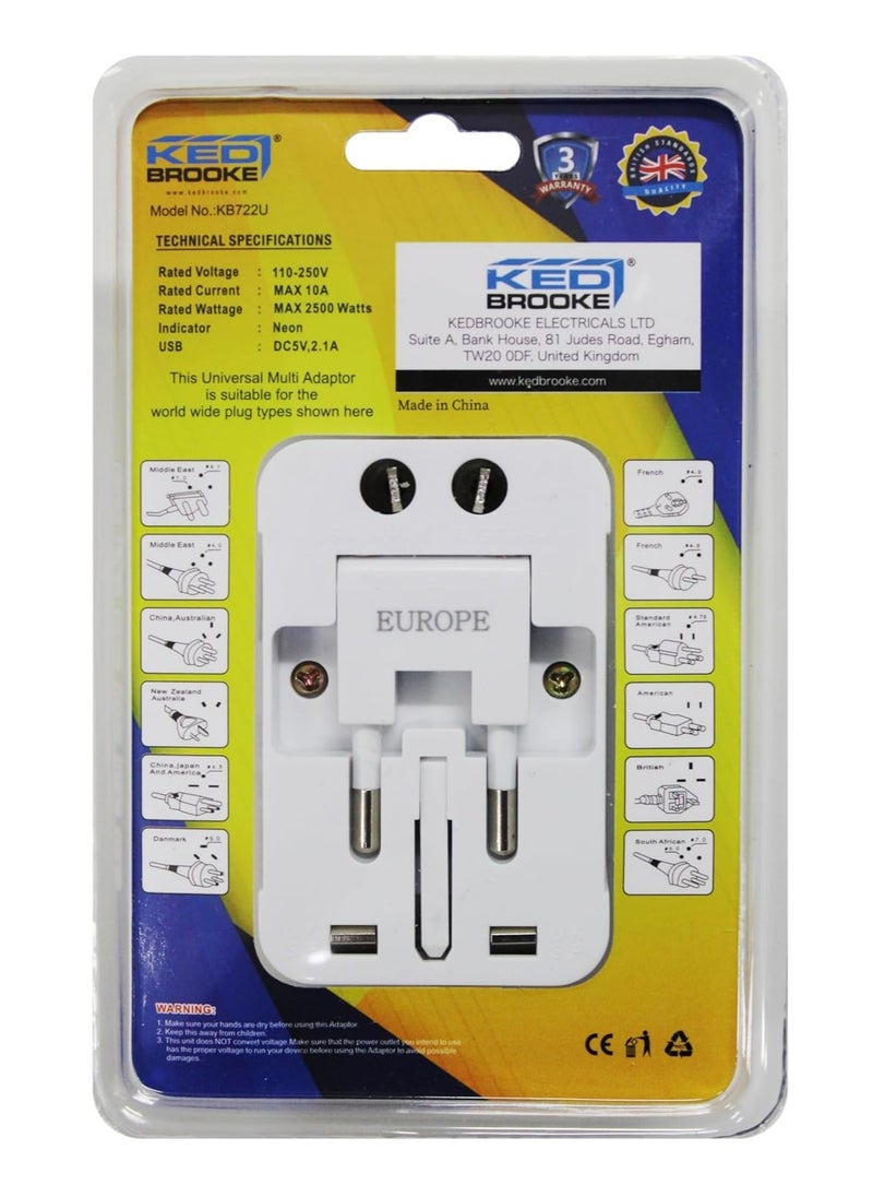 KEDBROOKE - Kedbrooke Travel Univesal Adaptor - Image 1