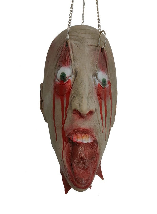 AOFOX Halloween Zombie Head Simulated Cut Off Dead Head Bloody Dead Body Parts Horrible Hanging Severed Head for Halloween Props Decorations Haunted House Props - Image 1