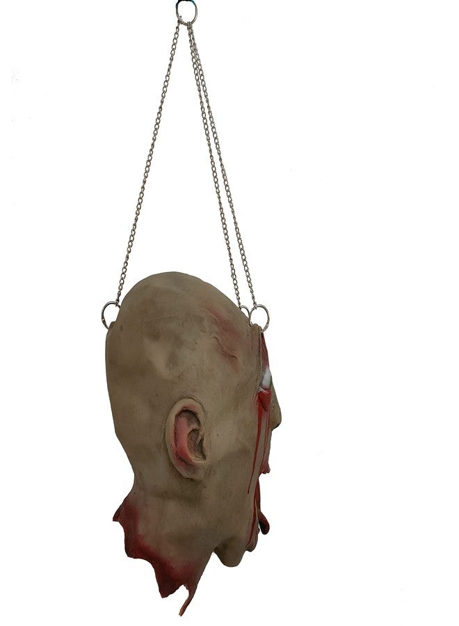 AOFOX Halloween Zombie Head Simulated Cut Off Dead Head Bloody Dead Body Parts Horrible Hanging Severed Head for Halloween Props Decorations Haunted House Props - Image 3