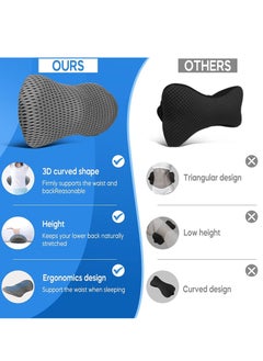 Generic Support Pillow for Sleeping Memory Foam Neo Cushion Back Support Pillow for Lower Back Pain Relief Waist Support Cushion Back Pillow for Mom Pillow for Office Chair Car Bed  - Image 2