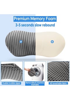 Generic Support Pillow for Sleeping Memory Foam Neo Cushion Back Support Pillow for Lower Back Pain Relief Waist Support Cushion Back Pillow for Mom Pillow for Office Chair Car Bed  - Image 3