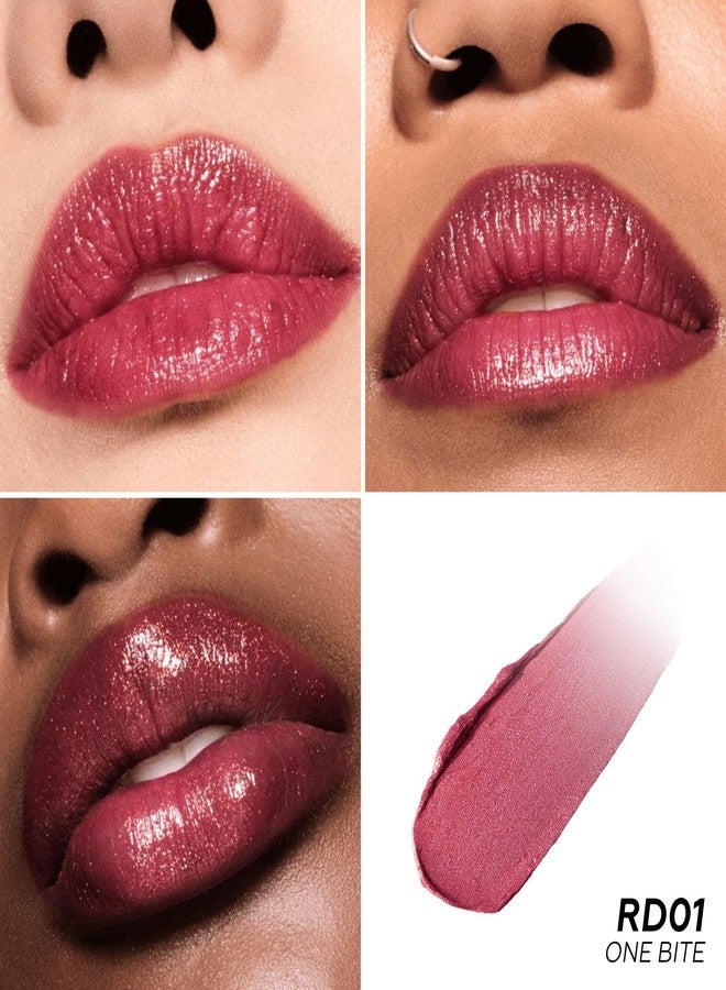 FOCALLURE Moisturizing Shiny Lipstick,Pearl Shimmery Finish,Hydrating Tinted Lip Balm with Creamy Texture,Long Lasting High Pigmented Lip Stain,One Bite - Image 2