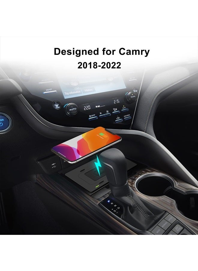 CarQiWireless Wireless Charger for Toyota Camry Accessories 2018 2019 2020 2021 2022 2023, Wireless Phone Charging Pad Tray for Camry XSE SE TRD LE XLE Hybrid Nightshade Car Interior Body Parts - Image 2