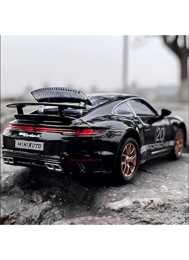 Generic - Toy Cars Porsche 911 GT3 RS RSR Turbo S Diecast Model Cars,Pull Back Car with Light and Sound Sports Race Car for Boys Age 4-7 Gifts Black - Image 1