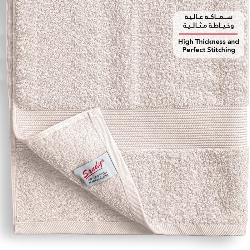 Premium Hotel Quality Bath Towel 100% Cotton Made in Egypt, Soft Quick Drying and Highly Absorbent (70x140 cm) - Beige - Image 2