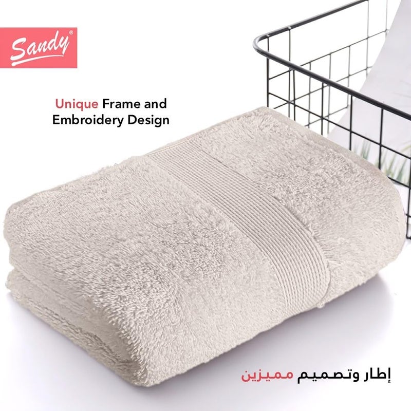 Premium Hotel Quality Bath Towel 100% Cotton Made in Egypt, Soft Quick Drying and Highly Absorbent (70x140 cm) - Beige - Image 3