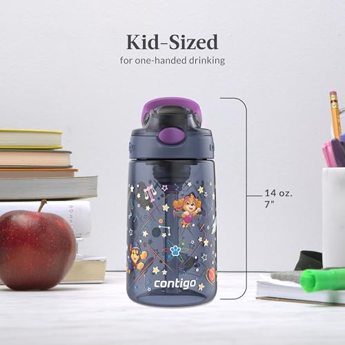 Contigo Aubrey Paw Patrol Leak-Proof Spill-Proof Water Bottle with Autospout, 14oz, Paw Patrol Space Zodiac, Purple - Image 5