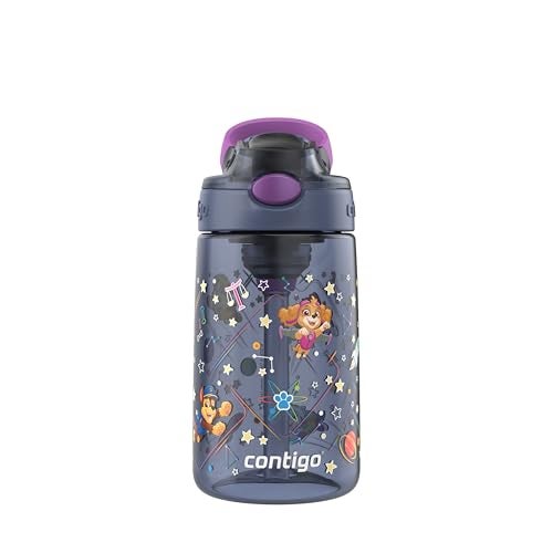 Contigo Aubrey Paw Patrol Leak-Proof Spill-Proof Water Bottle with Autospout, 14oz, Paw Patrol Space Zodiac, Purple - Image 1