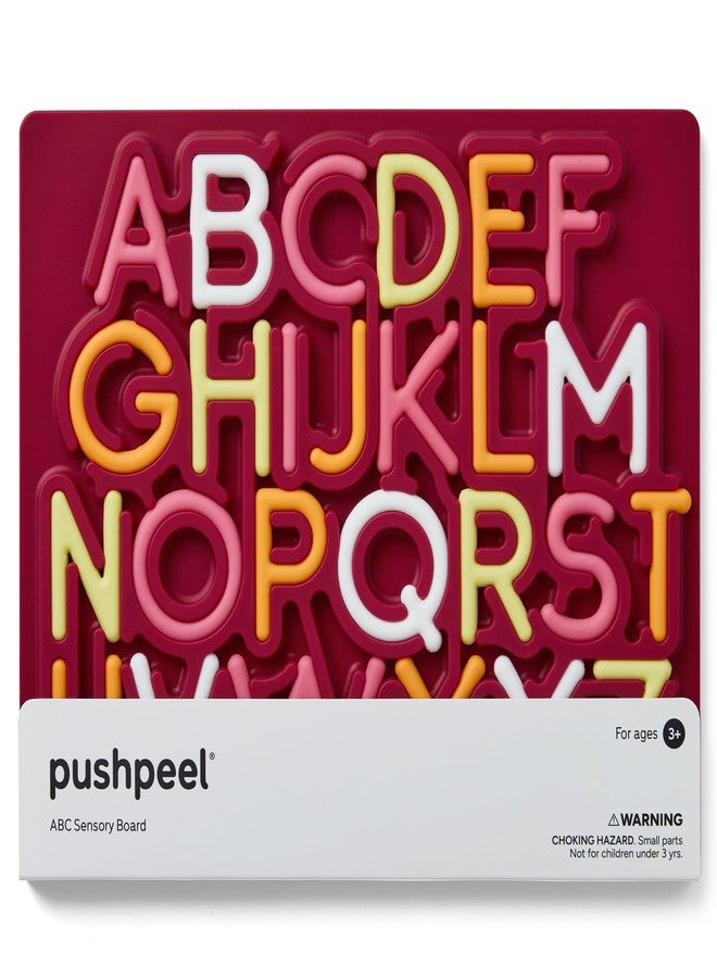 Pushpeel Sensory Learning Activity Board - Silent Silicone Tracing Puzzle Toy for Preschoolers - Uppercase Alphabet - Berry - Image 1