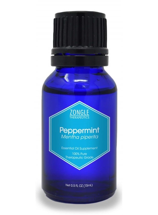 MaxHealther Zongle Peppermint Essential Oil, India, Safe To Ingest, Mentha Piperita, 15 mL - Image 1