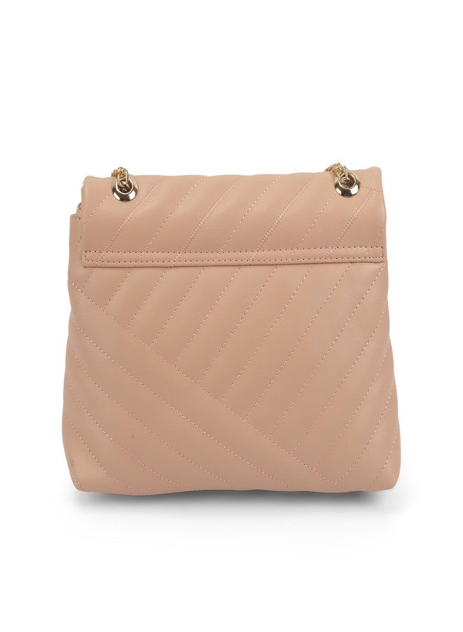 Mochi Women Pink Casual Faux leather Soft Body Magnet closure Quilted Sling Bag (66-793) - Image 5