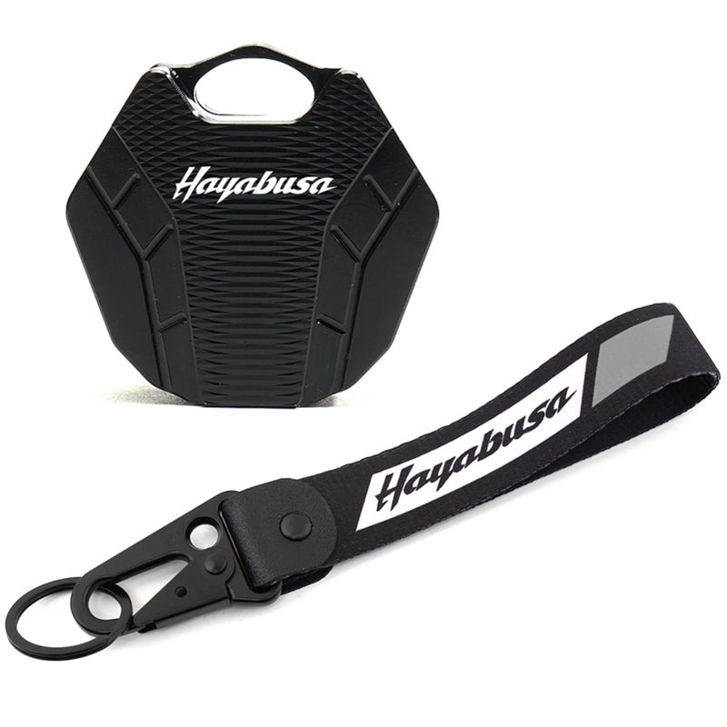 Generic ZYAKOMO CNC Fit For SUZUKI HAYABUSA GSX1300R GSX 1300R 1999-2020 2021 2022 2023 Motorcycle Key Cover Case Key Shell KeyChain (Black)  - Image 1