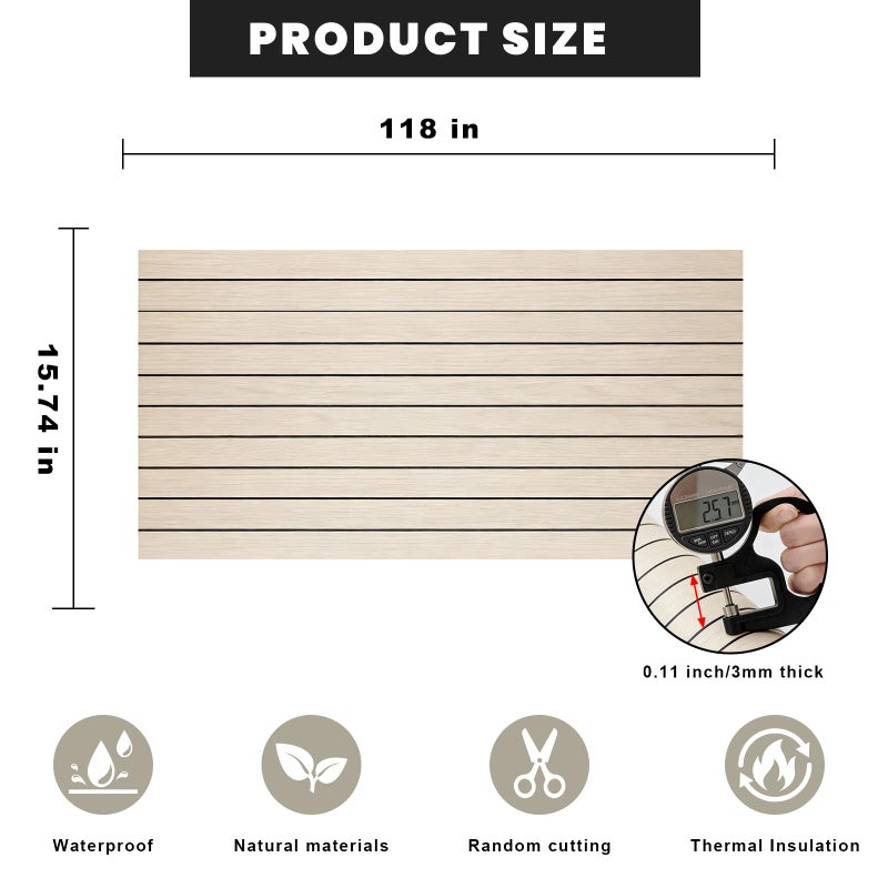 NAMAII 3D Wall Panels Peel and Stick â€“ 15.74"x118" PVC Faux Wood Grain Texture, Self Adhesive Waterproof Wall Covering, DIY Accent Wall, Sofa Background Backsplash & Modern Home Decor, Covers 12.9 sq.ft - Image 2
