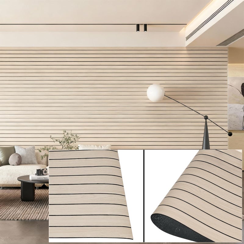 NAMAII 3D Wall Panels Peel and Stick â€“ 15.74"x118" PVC Faux Wood Grain Texture, Self Adhesive Waterproof Wall Covering, DIY Accent Wall, Sofa Background Backsplash & Modern Home Decor, Covers 12.9 sq.ft - Image 1