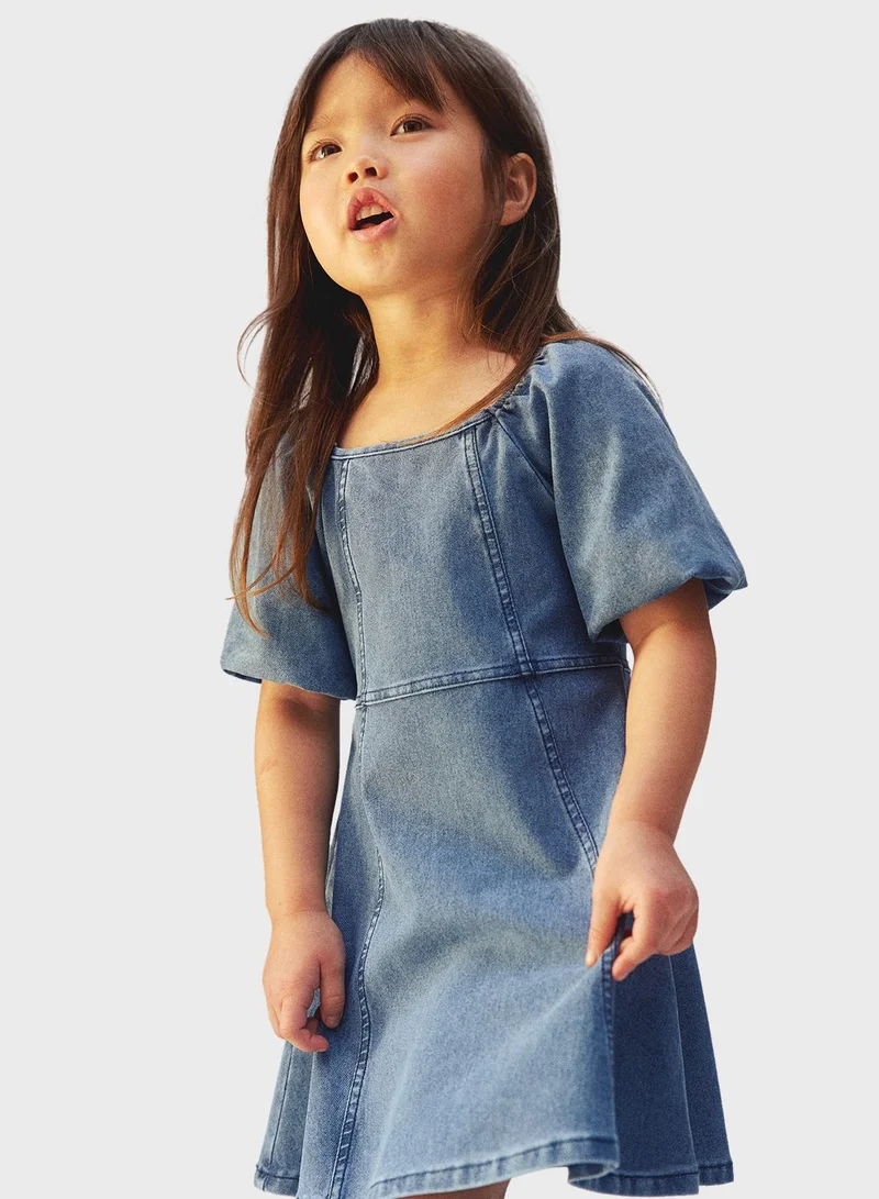 h&m puff sleeve denim dress Women's H&M Denim Dresses