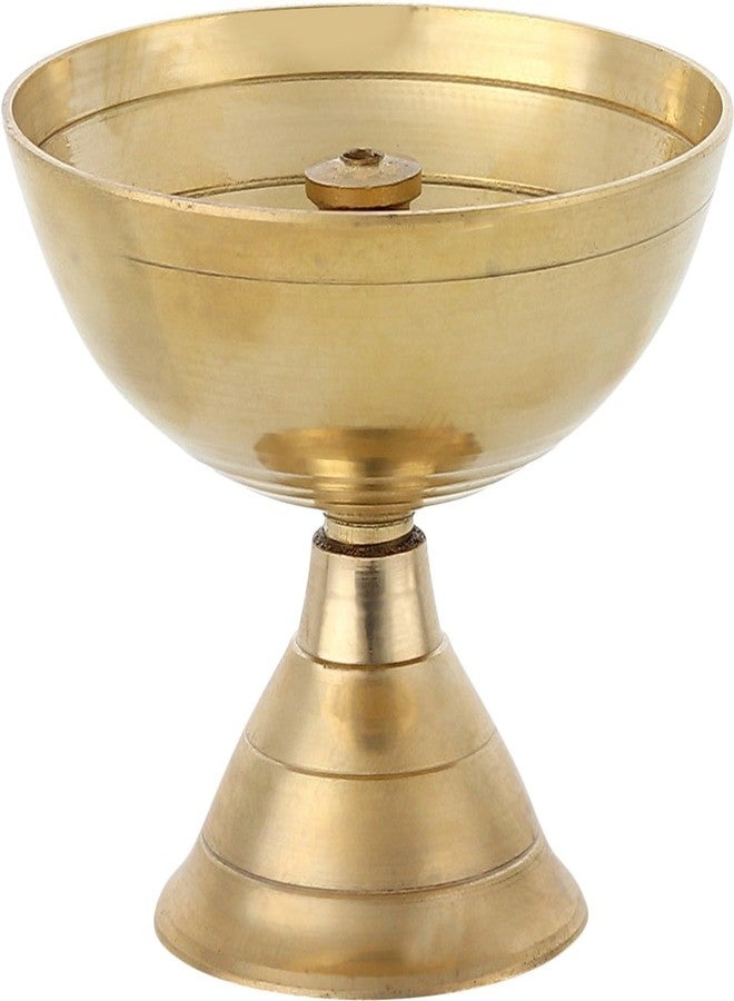 روليمولي Rolimoli النحاس النقي Paro Pyali Akhand Diya مصباح زيت للمنزل معبد بوجا مقالات ديكور Diya مجموعة من 1 زيت Diya للمنزل والمكتب (5.5 سم) - Image 1