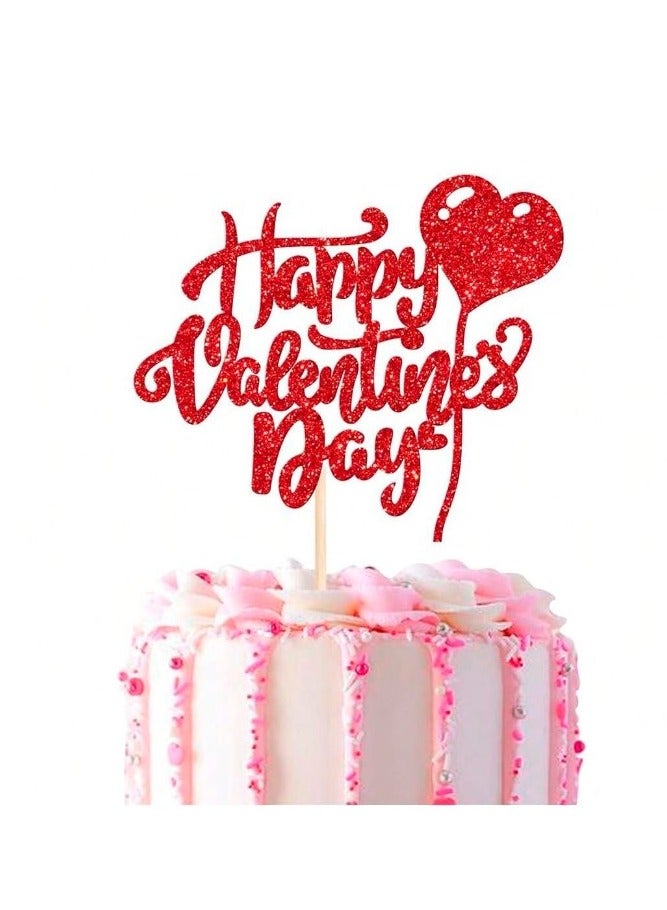 زينة و تغريسات لتزيين الكيك بمناسبة  عيد الحب و حفلات الخطوبة على شكل قلوب حمراء قطعة واحدة - Image 1