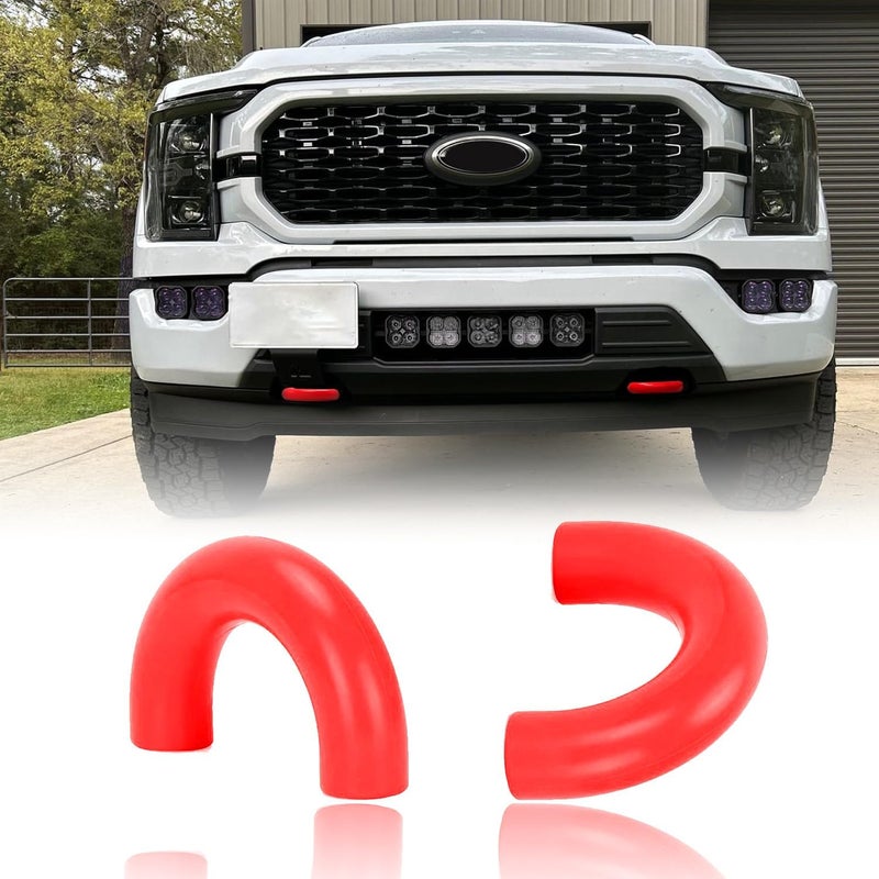 أغطية خطافات السحب لسيارة Ford F150 2004-2024، غطاء المقطورة الأمامي قطعتان، خطافات سحب مخصصة للسيارة متوافقة مع F-150 2004-2024 وBronco Base/Big Bend/Outer Banks 2021-2024، ومناسبة لـ Toyota Tundra 2017-2021 - Image 1