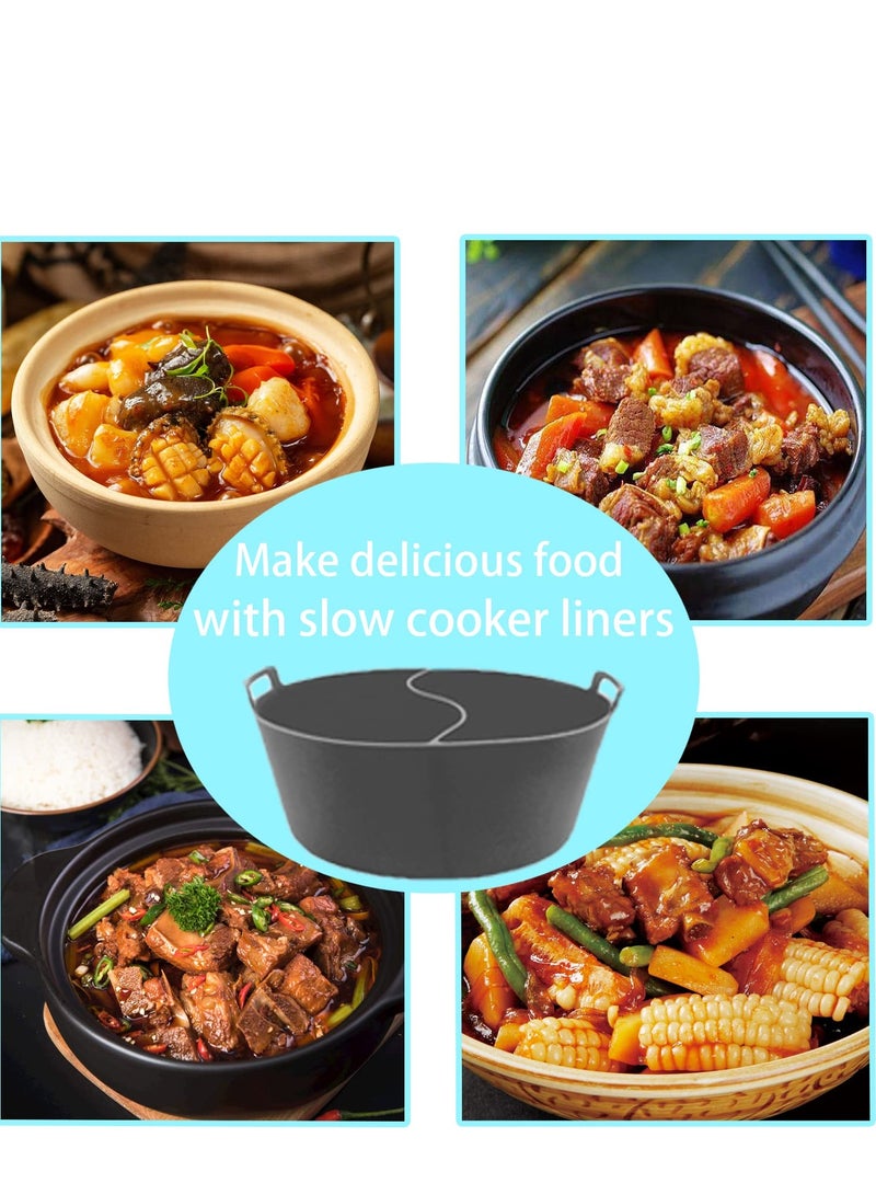 SYOSI Slow Cooker Liners Fit Most 6QT Crockpot, Large Size Crock Pot Liners Reusable/BPA Free/Leakproof/Dishwasher Silicone Crockpot Liners 6-8QT Divider Slow Cooker Divider, Grey - Image 5