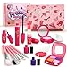 Woumserta Toddler Girls Toys Pretend Makeup Kits Fake Makeup Set Toys for Kids 3 4 5 6 Year Old Play Makeup Gift for Little Girls 35 Toddler Makeup Kit with Fake Makeup Toy Birthday Gift Red - Image 3