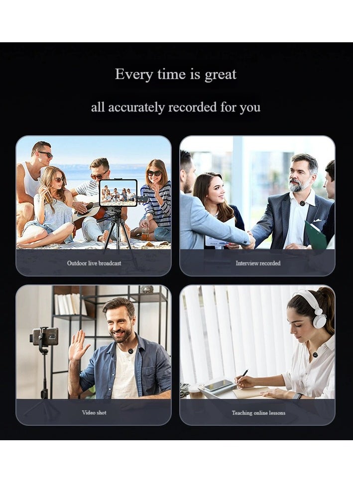 ماركة غير محددة ميكروفون لاسلكي Lavalier ، تسجيل فيديو TikTok Live للهاتف المحمول 2.4G ميكروفون صغير للحد من الضوضاء للفيديو المباشر ، تسجيل مدونة فيديو ، مقابلة  - Image 2