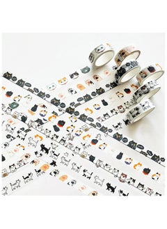 SYOSI Cute Cat Washi Tape Set - 6 Rolls 15 mm Wide Washi Tape, Wide16ft Long/Roll Cute Washi Tape, Scrapbook Supplies, Journaling Supplies, Kids DIY Crafts, Kawaii Washi Tape, Gift Wrapping  - Image 1