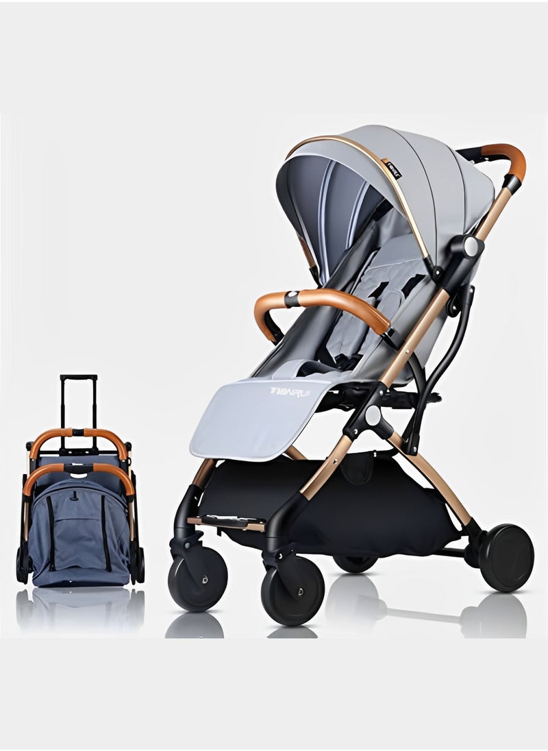 Tianrui Luxury High Landscape Lightweight Baby Stroller with Car Seat – 5-Point Safety Harness, One-Hand Folding, Large Sun Canopy and Rain Cover, Four-Wheel Suspension System, Multi-Position Recline and Footrest, XL Storage Basket, Suitable for Newborn Infant Stroller  - Image 1