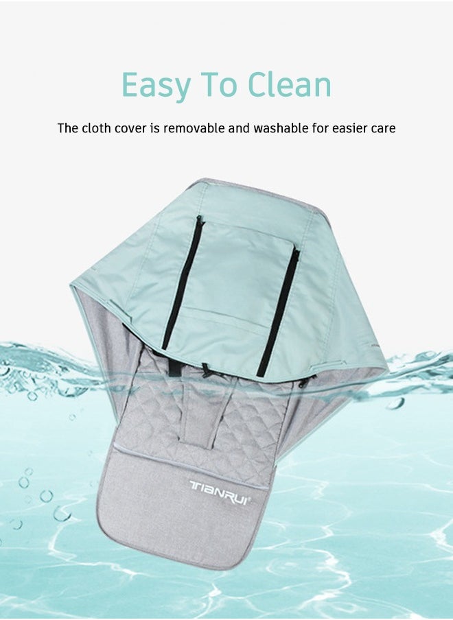 Tianrui Luxury High Landscape Lightweight Baby Stroller with Car Seat – 5-Point Safety Harness, One-Hand Folding, Large Sun Canopy and Rain Cover, Four-Wheel Suspension System, Multi-Position Recline and Footrest, XL Storage Basket, Suitable for Newborn Infant Stroller  - Image 4