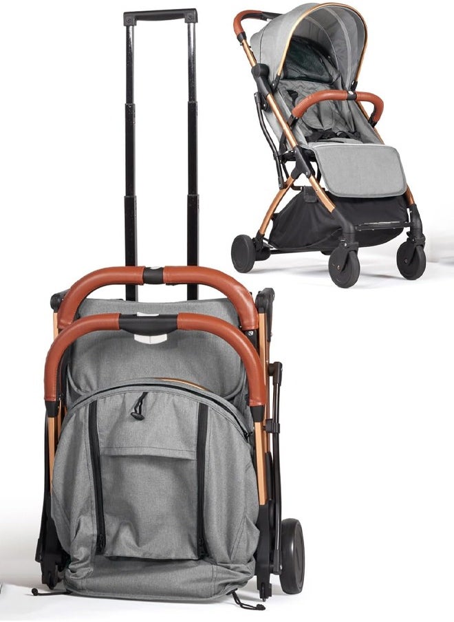 Tianrui Luxury High Landscape Lightweight Baby Stroller with Car Seat – 5-Point Safety Harness, One-Hand Folding, Large Sun Canopy and Rain Cover, Four-Wheel Suspension System, Multi-Position Recline and Footrest, XL Storage Basket, Suitable for Newborn Infant Stroller  - Image 5