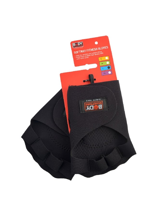 BODY SCULPTURE Softway Fitness Gloves Large Black 23.368 x 3.81 x 12.446 cm BW-80L-B  - Image 1