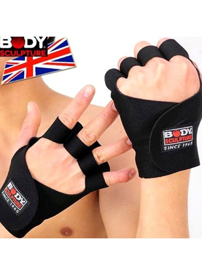 BODY SCULPTURE Softway Fitness Gloves Large Black 23.368 x 3.81 x 12.446 cm BW-80L-B  - Image 2