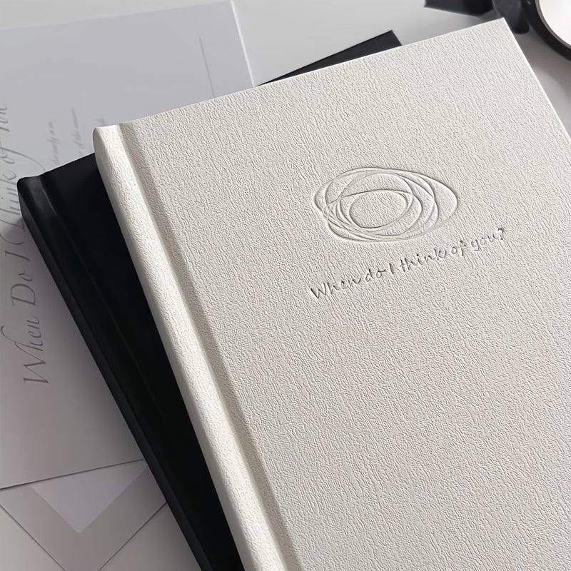 White Minimalist B6 Blank Hardcover Notebook Niche Design High Value Notepad Student Diary Handbook Multifunctional Portable Writing Creative Stationery Gift Retro Aesthetic Office Supplies Birthday Gift - Image 4